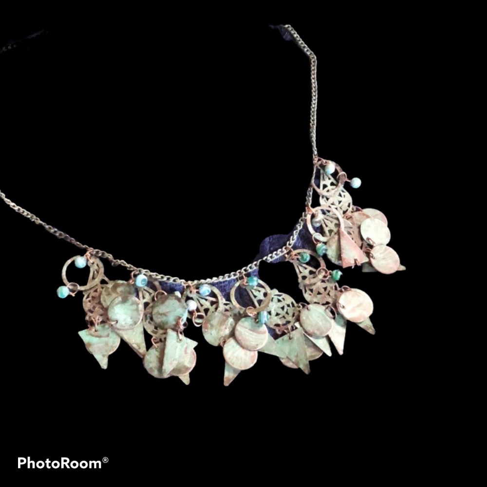 Patina Green‎ Copper Fairycore Boho Necklace - Picture 3 of 5